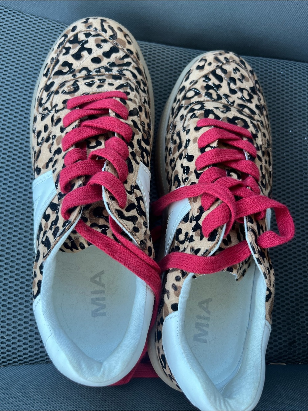 MIA cheetah Print Sneakers with Pink Laces